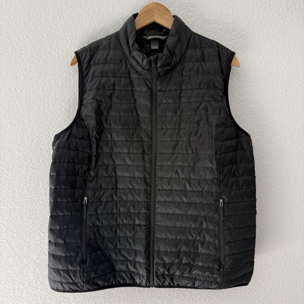 Eddie Bauer Womens EB700 Down Fill Vest XL Black Puffer Packable